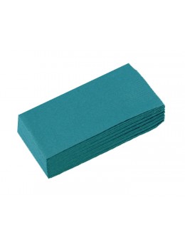 50 serviettes papier turquoise pliage rectangle