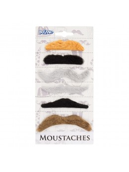 Pack 6 moustaches assorties