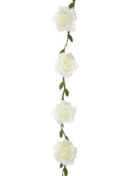 Guirlande de roses blanches 1m20