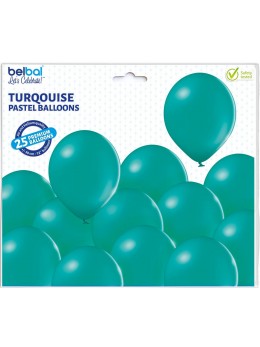 25 ballons premium bleu turquoise