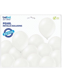 25 ballons premium blanc métal