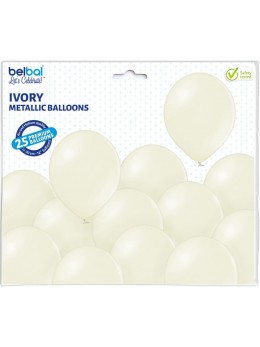 25 ballons premium ivoire métal