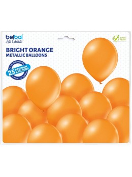 25 ballons premium orange métal