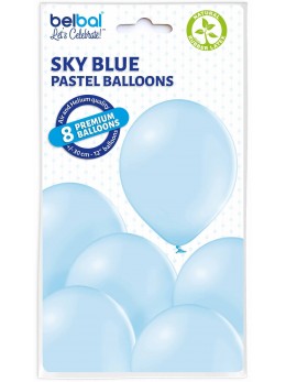 8 Ballons Bleu ciel 30cm