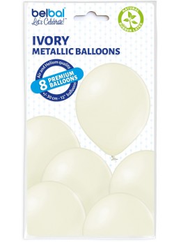 8 Ballons ivoire nacré 30cm