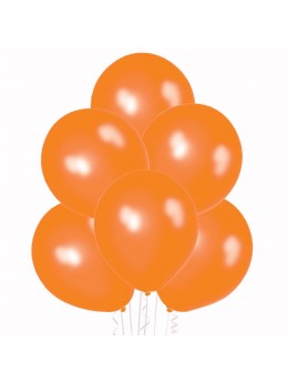 6 Ballons orange nacré 30cm