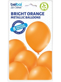 8 Ballons orange nacré 30cm