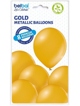 8 Ballons Or nacré 30cm