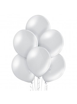 6 Ballons Argent nacré 30cm