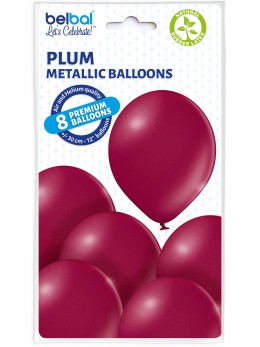8 Ballons bordeaux nacré 30cm