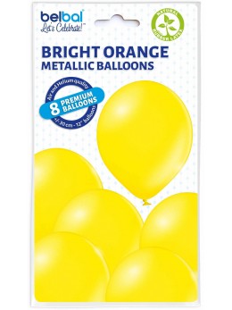 8 Ballons jaune nacré 30cm