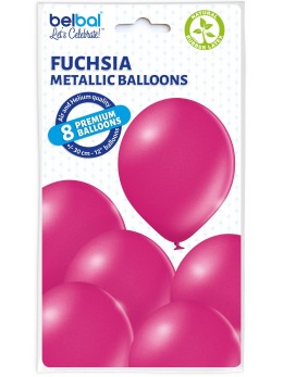 8 Ballons fuchsia nacré 30cm
