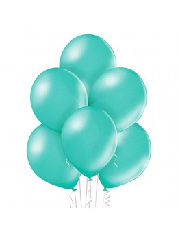 6 Ballons vert eau nacré 30cm