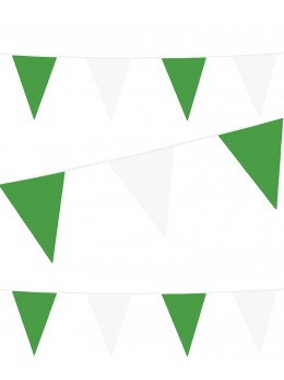 Guirlande pavillon vert et blanc 10m