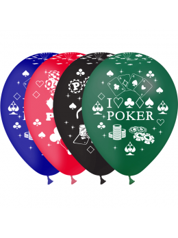 8 Ballons thème poker