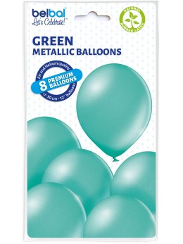 8 Ballons vert eau nacré 30cm