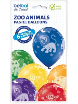 6 Ballons animaux du zoo