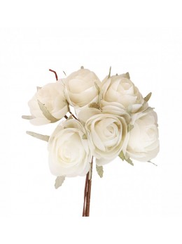 Bouquet de 6 renoncules ivoire