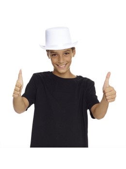 Chapeau haut de forme enfant blanc