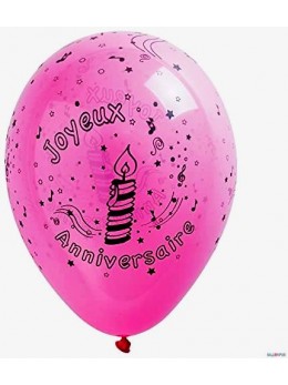 10 Ballons anniversaires fuchsia 30cm