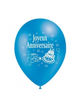 10 Ballons anniversaires turquoise 30cm