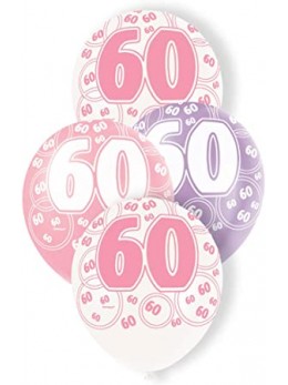 6 ballons 60 ans girly
