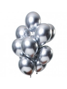 12 Ballons premium shine silver