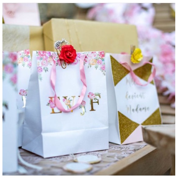 P Taille M Motif Flamant Rose FubianG 2 Sac en Papier Décoration de la Maison Anniversaire Mariage pour fête Enterrement de Vie de Jeune Fille 