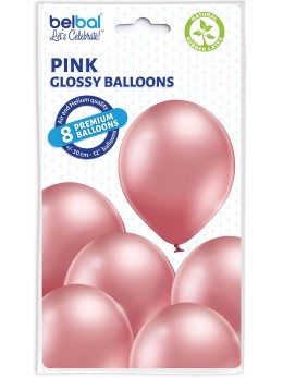6 Ballons pink glossy