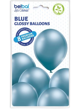 6 Ballons bleu glossy