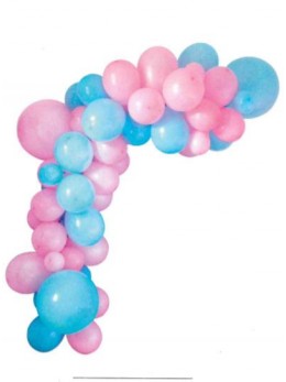 Guirlande de ballons organique bleu et rose