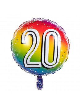 Ballon alu 20 ans multicolore