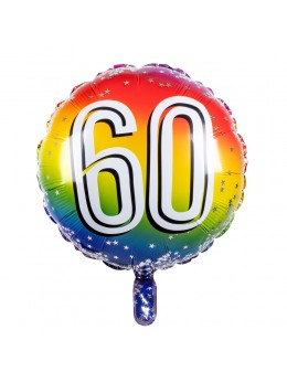Ballon alu 60 ans multicolore