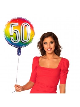 Ballon alu 50 ans multicolore