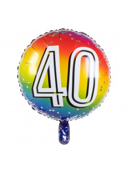 Ballon alu 40 ans multicolore