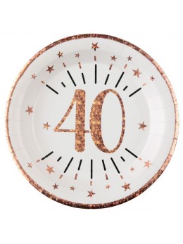 10 assiettes 40 ans rose gold
