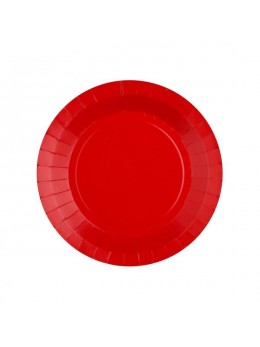 10 Assiettes carton ronde 18cm rouge
