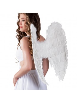 Ailes ange plumes blanches 65cm