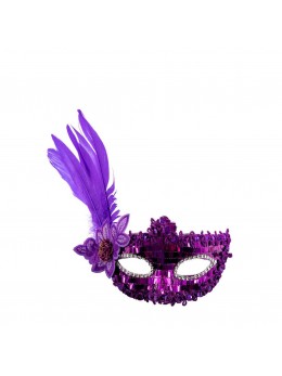 Masque loup vénitien glitter violet