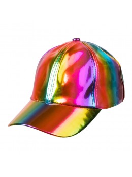 Casquette holographique multicolore
