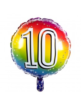 Ballon alu 10 ans multicolore