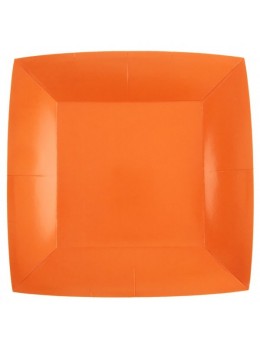 10 Assiettes carton orange 23cm
