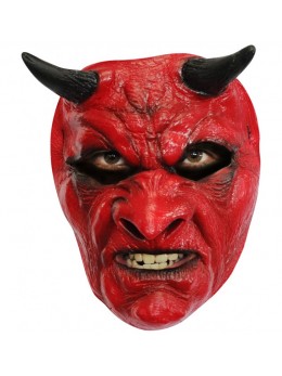 Masque latex diable rouge