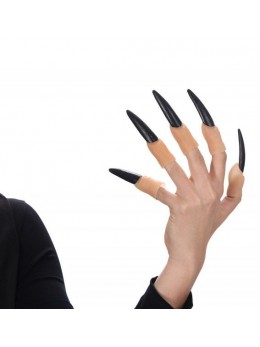10 doigts avec ongles latex noir