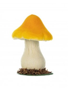 Déco champignon jaune sur socle