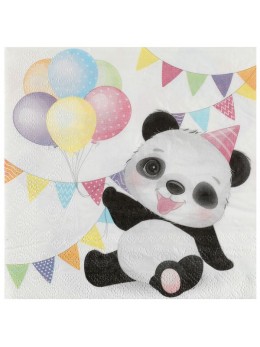20 Serviettes Panda anniversaire