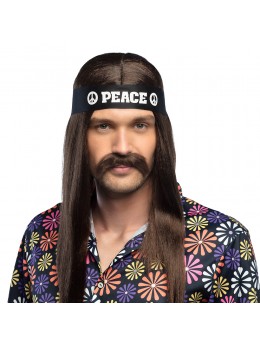 Moustache hippie châtain