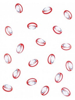 150 confetti ballons de rugby rouge