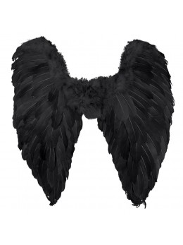 Ailes d'ange plumes noires 65cm