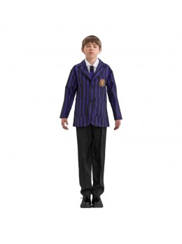 Déguisement uniforme mercredi Adams enfant noir et violet